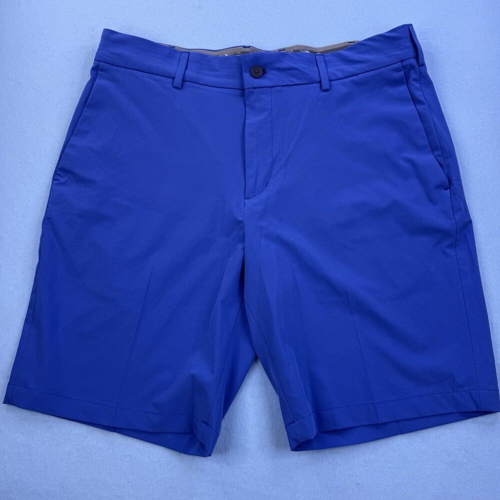 Walter Hagen Performance 11 Golf Shorts Flat Front Royal Blue Size 34 1181